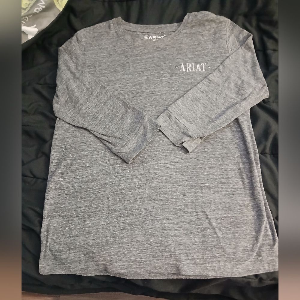 Ariat WomensHeather Gray  3 Quarter Sleeve Tee